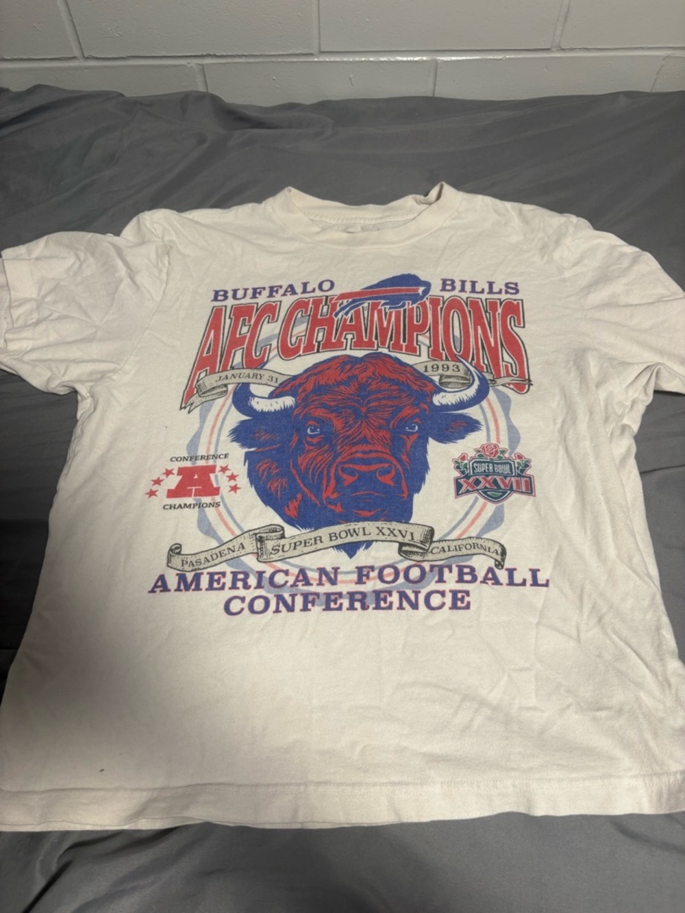 Abercrombie & Fitch White NFL Buffalo Bills Logo Oversized Tee